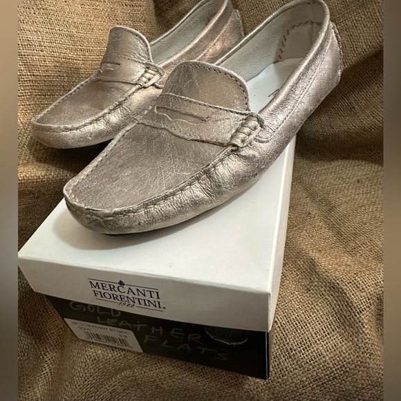 Mercanti Fiorentini Gold ✨ Leather Driving Loafers 👞 (Penny-style moccasins) 9M - Picture 3 of 7